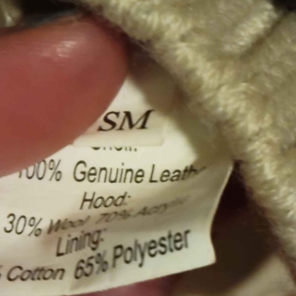 JACKETT NEW YORK Genuine Leather Boho Tan Vest with Hood Small - Picture 3 of 11